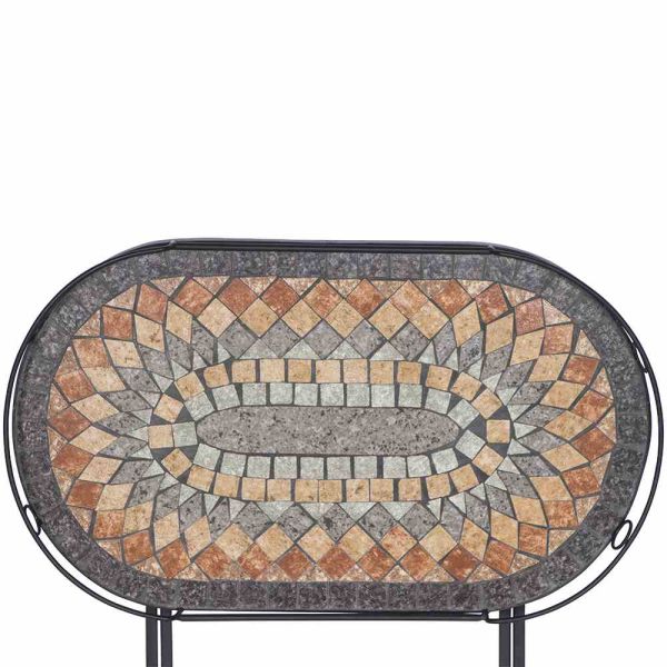 SIENA GARDEN Serviertisch Prato 41x67,5x60 cm klappbar Mosaikoptik Gartenmöbel 