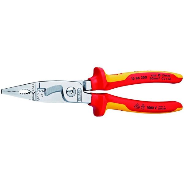 KNIPEX Kombizange 200mm Schutzisoliert 1000V 2-Komponenten VDE geprüft 