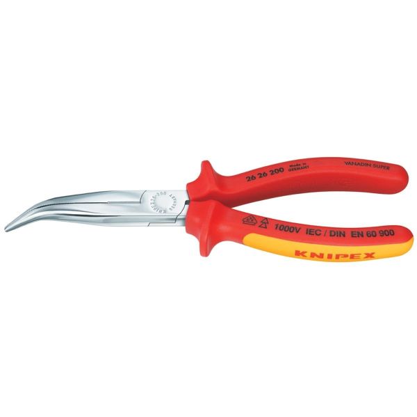 KNIPEX VDE Flachrundzange Storchschnabelzange 200mm mit Schneide 