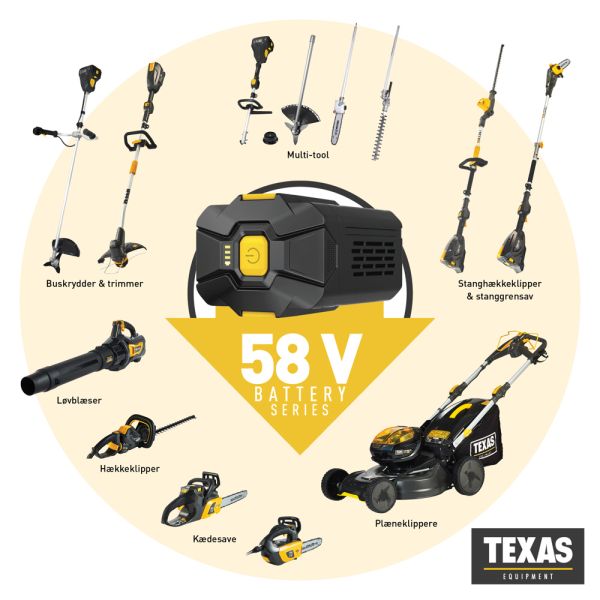 TEXAS LBZ5800 Profi Akku 58V Laubbläser Bläser Turbostufe inkl. 4Ah Akku u. Ladegerät 