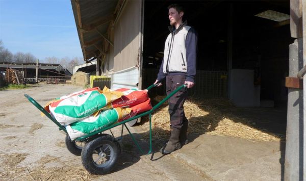 HAEMMERLIN Zweirad Schubkarre Agrarkarre Futterkarre Stallkarre Hofkarre 2-Rad 