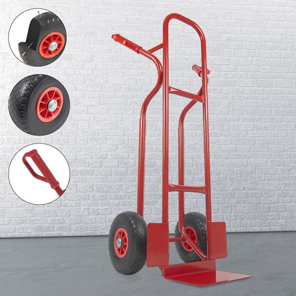 TRESTLES Sackkarre pannensicher Gleitkufe Transportkarre Profi 250kg S04 rot 