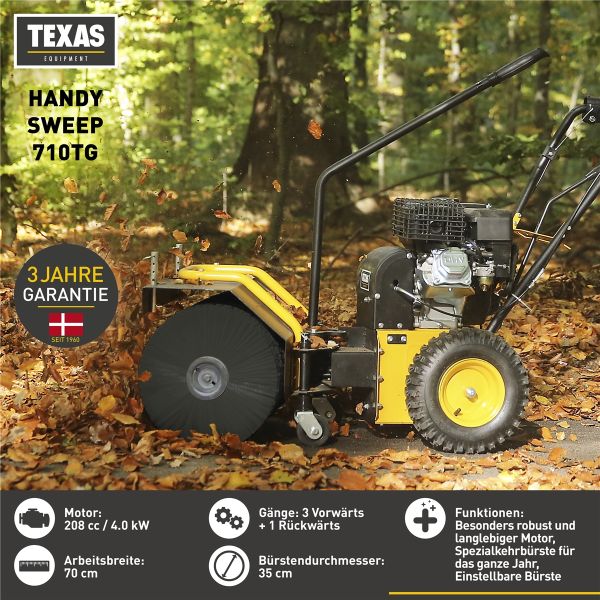 TEXAS Kehrmaschine Benzin Handy Sweep 710TG 70cm Schneekehrmaschine Laubkehrer 