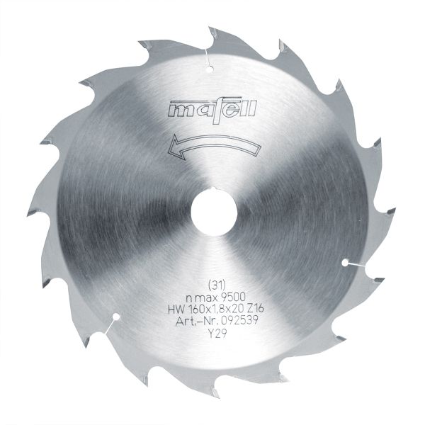 MAFELL Hartmetall Sägeblatt HM 160 x 1,2/1,8 x 20 mm - 16 Zähne - Ersatzblatt 