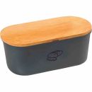 KESPER Brotbox schwarz 34 x 14 x 18 cm, Brotkasten, Brotbehälter, Kunststoff 