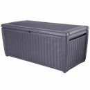 KETER Kissenbox Rattanoptik Sumatra, anthrazit 145x73x64 cm, Kunststoffgeflecht 