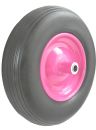 MATRIX Ersatzrad pannensicher Schubkarrenrad PU-Rad pink Stahlfelge 4x8 