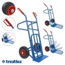 TRESTLES Profi Sackkarre klappbar pannensicher Transportkarre 150kg S20 PU blau 