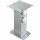 MCJ Gartensäule Steckdosensäule Outdoor Garten silber 4 Steckdosen ***NEU*** 