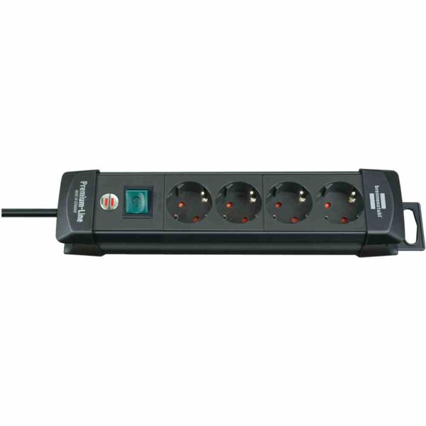 BRENNENSTUHL Premium-Line Steckdosenleiste 4-fach schwarz 1,8m H05VV-F 3G1,5