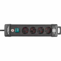 BRENNENSTUHL Premium-Line Steckdosenleiste 4-fach schwarz...