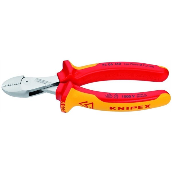 KNIPEX Kompakt Seitenschneider Hochübersetzt 160mm VDE-geprüft verchromt