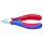 KNIPEX Elektronik Seitenschneider 115mm mit Öffnungsfeder blau rot