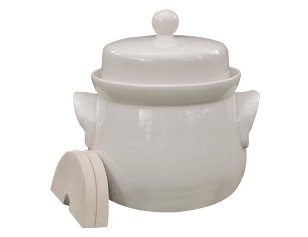 SCHMITT Mini-Gärtopf 1,0L creme mit Deckel und Steinen