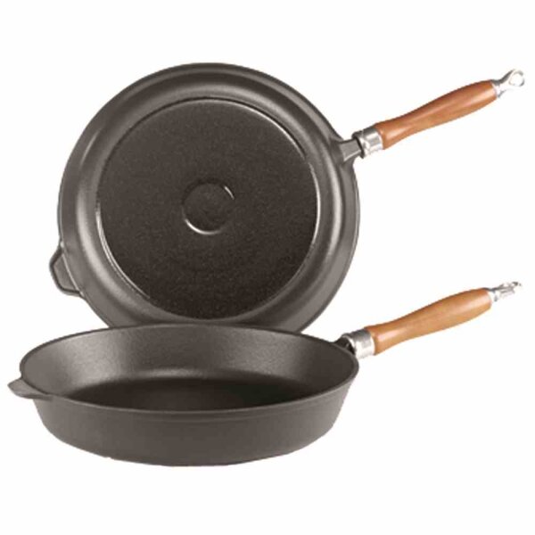 KRÜGER Bratpfanne, Grillpfanne, Pfanne, Rustica, 24cm, Induktion