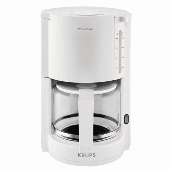 KRUPS Kaffeemaschine F30901  10Tassen, weiß, Glaskanne, 1400ml