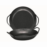 TURK Servierpfanne ohne Deckel 28 cm Schmiedeeisen, mit 2...