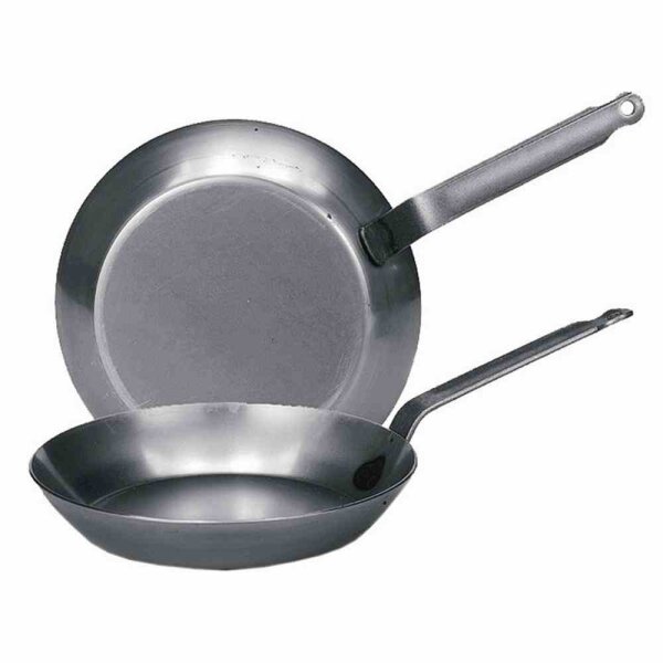 TURK Eisenpfanne 28 cm flach mit Stiel und Öse