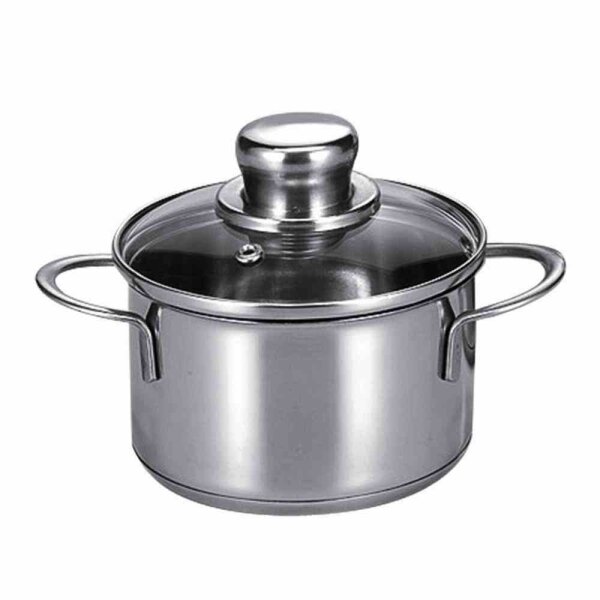 KRÜGER Restetopf, Minikochtopf, Kochtopf, Topf, Edelstahl, Saturn, 12cm