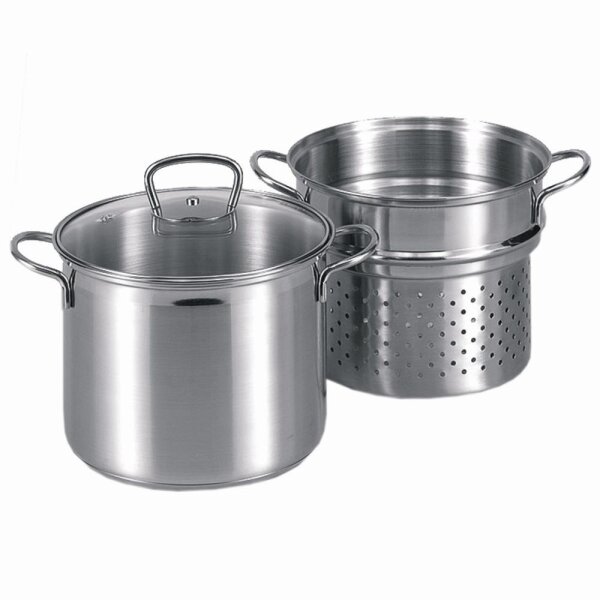 KRÜGER Spaghettitopf, Nudeltopf, 3- teilig, Edelstahl, 24cm