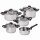 KRÜGER Kochtopf, Töpfe, Kochtöpfe mit Deckel, Set 9 teilig, Apollo