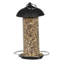 SIENA GARDEN Vogelfuttersäule Steel Line für Mischfutter 20cm Stahl in schwarz