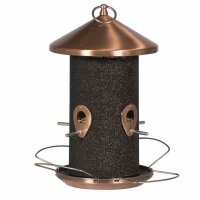SIENA GARDEN Vogelfuttersäule Copper Line für Mischfutter 31cm schwarz/kupfer