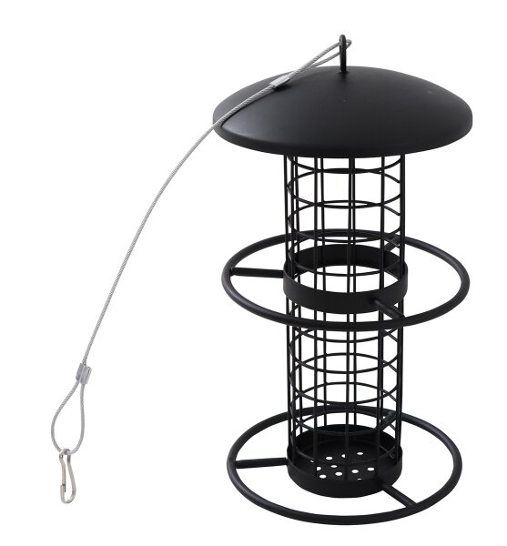 SIENA GARDEN Futtersäule Matt Black für Meisenknödel, 28,5x19