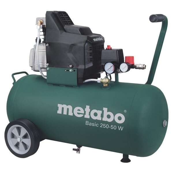 METABO Kompressor Basic 250-50 W 1,5kW 8 bar 50 L für Einphasen-Wechselstrom