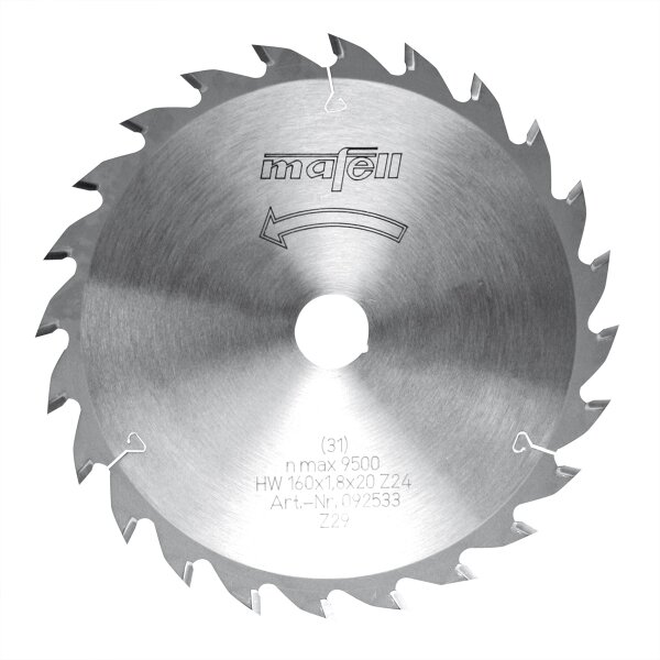MAFELL Hartmetall Sägeblatt HM 160 x 1,2/1,8 x 20 mm - 24 Zähne - Ersatzblatt