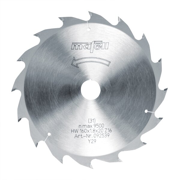 MAFELL Hartmetall Sägeblatt HM 160 x 1,2/1,8 x 20 mm - 16 Zähne - Ersatzblatt