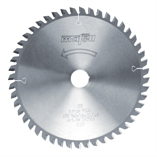 MAFELL Hartmetall Sägeblatt HM 160 x 1,2/1,8 x 20 mm - 48 Zähne - Ersatzblatt