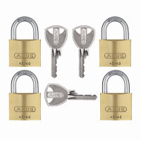 ABUS Messing-Hangschloss 45/40, 4er Pack, Größe: 40 mm