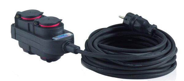 HEDI Verlängerungskabel Neopren Gummileitung 10m IP44 für Außen VK10NK4 4xSchuko