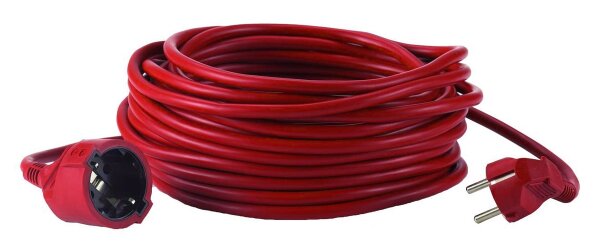 HEDI VK10P01 PVC-Verlängerungsleitung 10 m, rot für Innenbereich