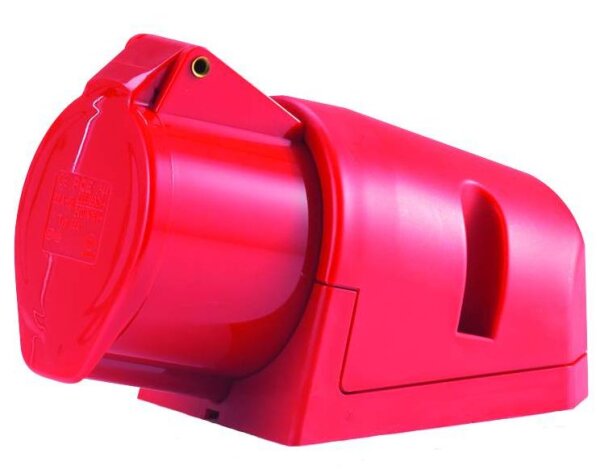HEDI 9057 Wand-Steckdose CEE 400V 16A, mit Klappdeckel, für Montage im Freien