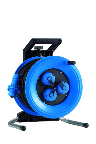 HEDI K340N2TD Kunststoff-Kabeltrommel Professional Plus 320 40 m 3x2,5 mm², für den ständigen Einsatz im Freien, blau