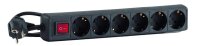 HEDI SLS614S 6-fach-Steckdosenleiste, schwarz, 230 V mit...