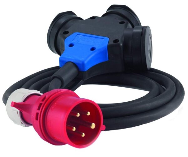 HEDI AK16HK Adapterkabel Drehstrom auf Schuko für Außenbereich 16A 2,5m 5x2,5mm²