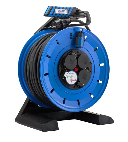 HEDI K750NTF Vollkunststoff Kabeltrommel Generation7 für Bau Außen 50m Outdoor