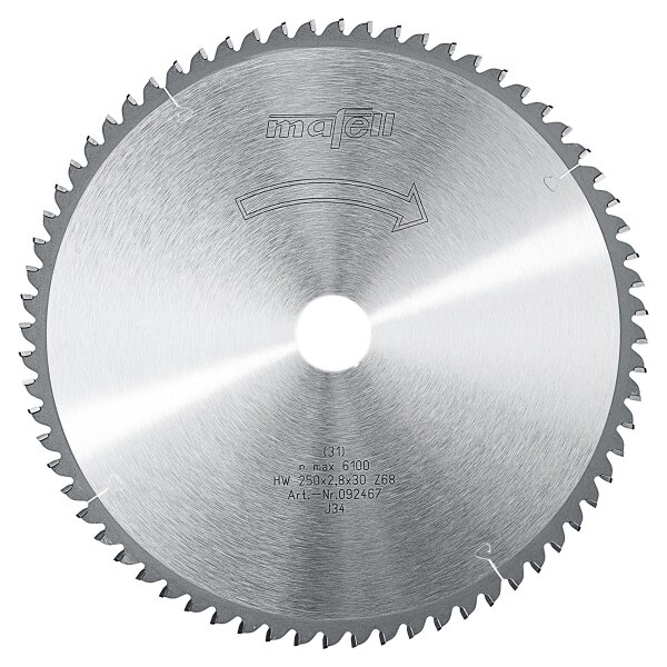 MAFELL Hartmetall Sägeblatt HM 250 x 1,8/2,8 x 30 mm - 68 Zähne - Ersatzblatt