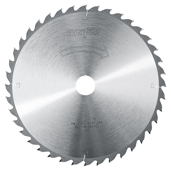 MAFELL Hartmetall Sägeblatt HM 250 x 1,8/2,8 x 30 mm - 40 Zähne - Ersatzblatt