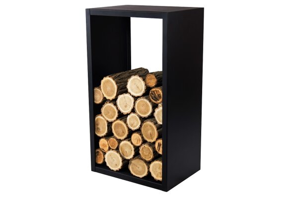 MAGNUS Brennholzregal R154 Schwarz Kaminregal Holzregal Ofenregal Regal