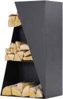 MAGNUS Brennholzregal R157 Schwarz Kaminregal Holzregal Ofenregal Regal