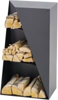 MAGNUS Brennholzregal R157 Schwarz Kaminregal Holzregal Ofenregal Regal