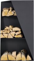 MAGNUS Brennholzregal R157 Schwarz Kaminregal Holzregal Ofenregal Regal