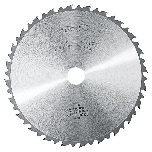 MAFELL Hartmetall Sägeblatt HM 250 x 1,8/2,8 x 30 mm - 24 Zähne - Ersatzblatt