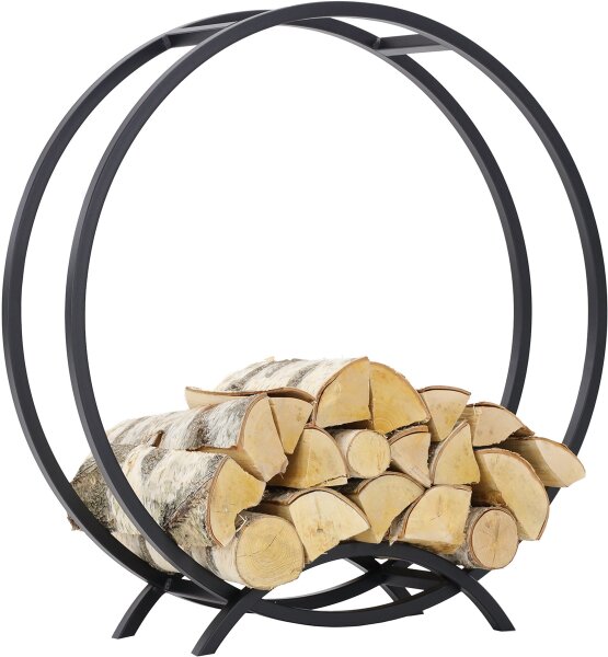 MAGNUS Brennholzregal R138 Schwarz Kaminregal Holzregal Ofenregal