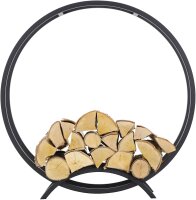 MAGNUS Brennholzregal R138 Schwarz Kaminregal Holzregal Ofenregal