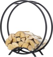 MAGNUS Brennholzregal R138 Schwarz Kaminregal Holzregal Ofenregal